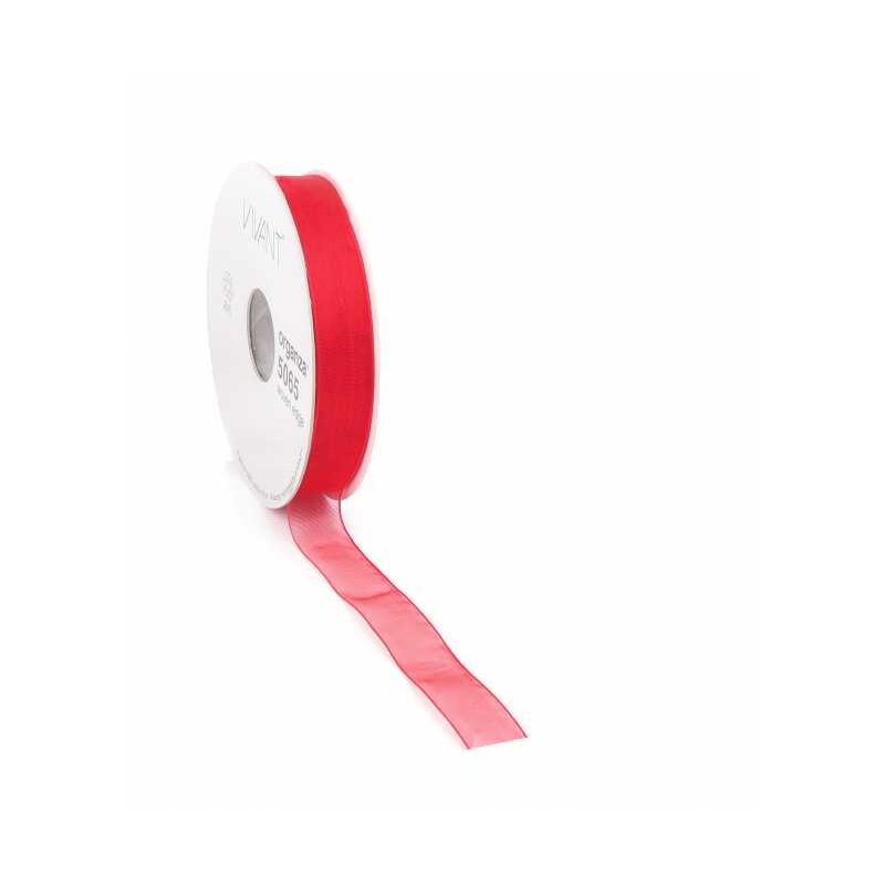 Geschenkband 'Organza' in Rot 15 mm x 50 m