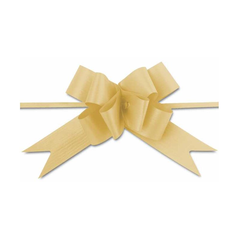 100 x Fertigziehschleife 'Grande' in Creme 120 mm