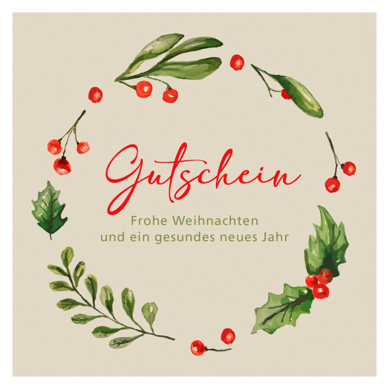 12 x Geschenkgutschein 'Kranz'