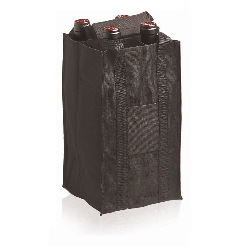 Nylontragetasche 'schwarz' für 4 Flaschen