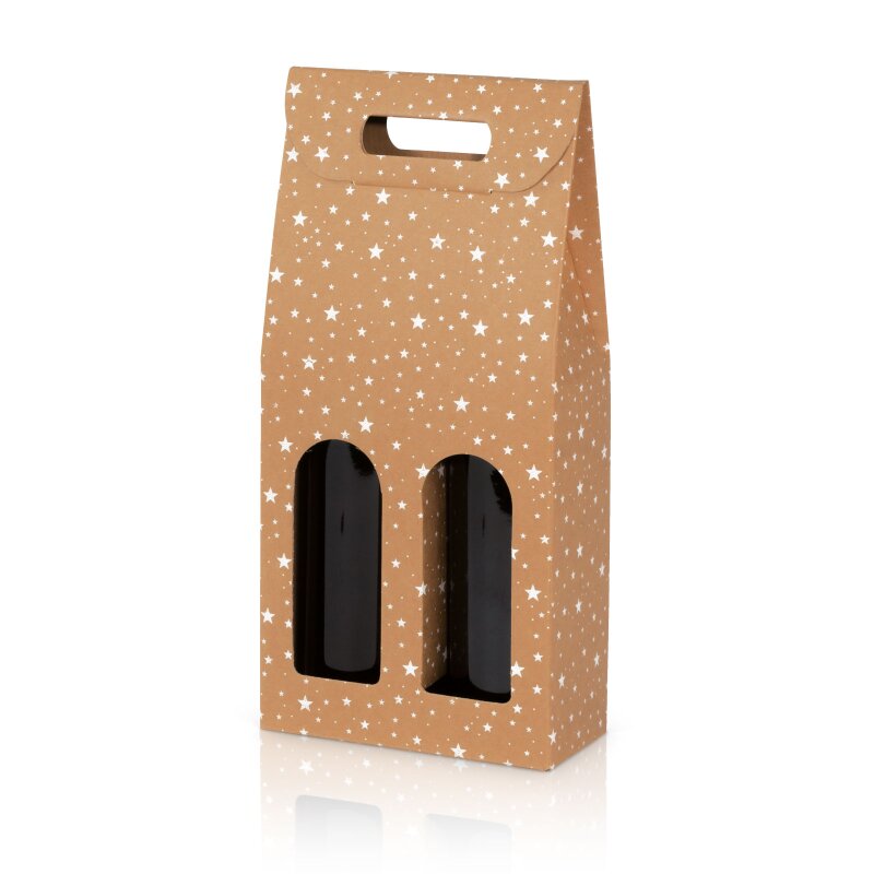 30 x Tragekarton 'Natura Winternacht' für 2 Flaschen 175 x 95 x 340 mm