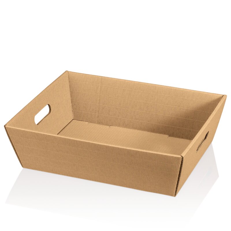 25 x Präsentkorb 4-eckig 370 x 270 x 120 mm (Natur)