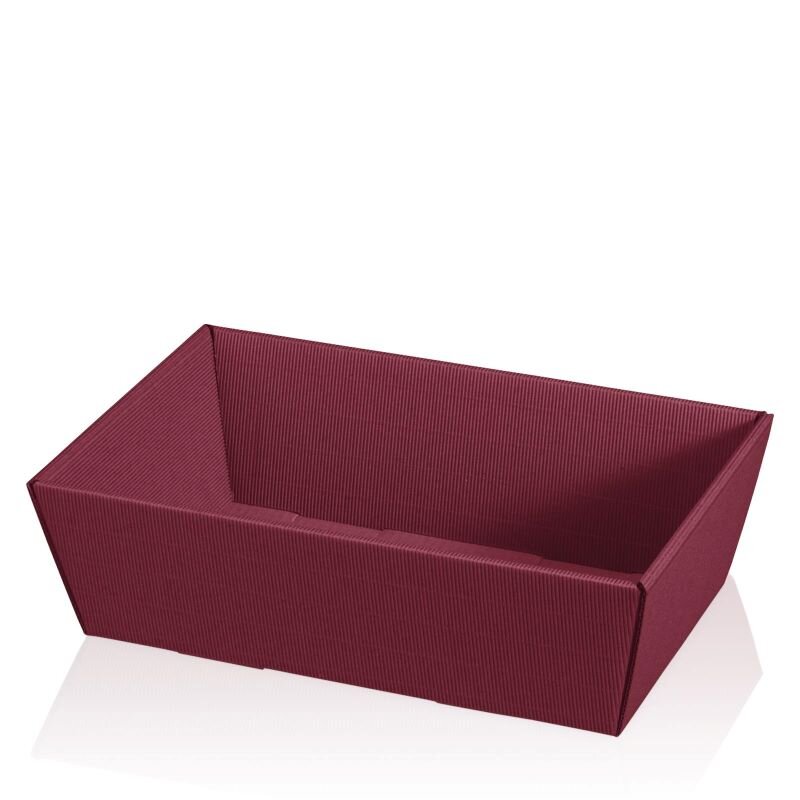 25 x Präsentkorb 4-eckig 330 x 190 x 110 mm (Bordeaux)