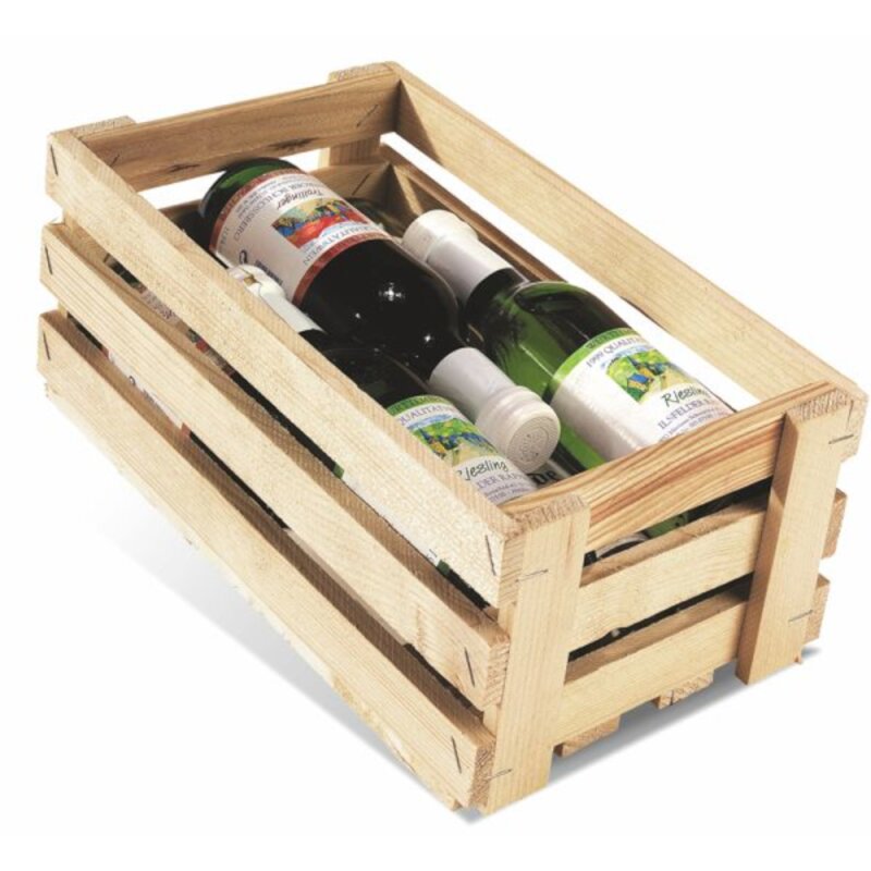 Holzkiste 6er 'Piccolo' für Sekt/Wein 262 x 148 x 110 mm
