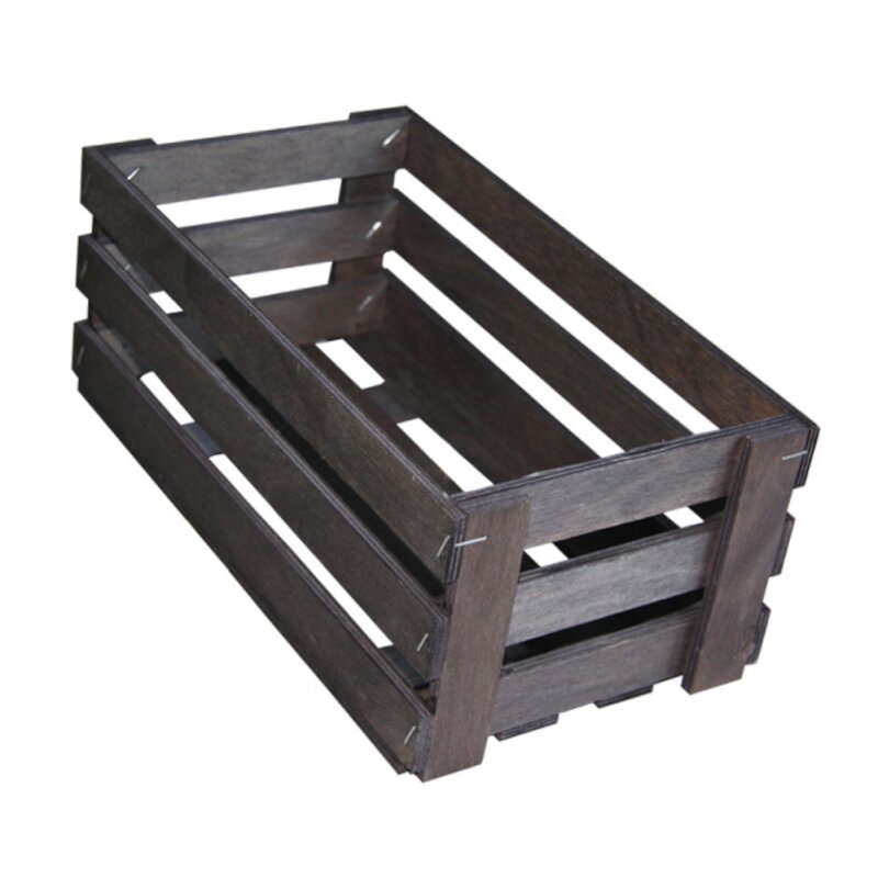 Holzkiste 6er 'Piccolo' für Sekt/Wein in Anthrazit 262 x 148 x 110 mm