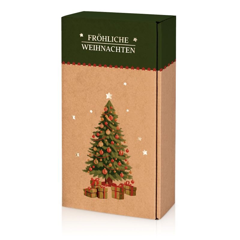 25 x Präsentkarton 'Natura Weihnachten'' für 2 Flasche 360 x 180 x 90 mm