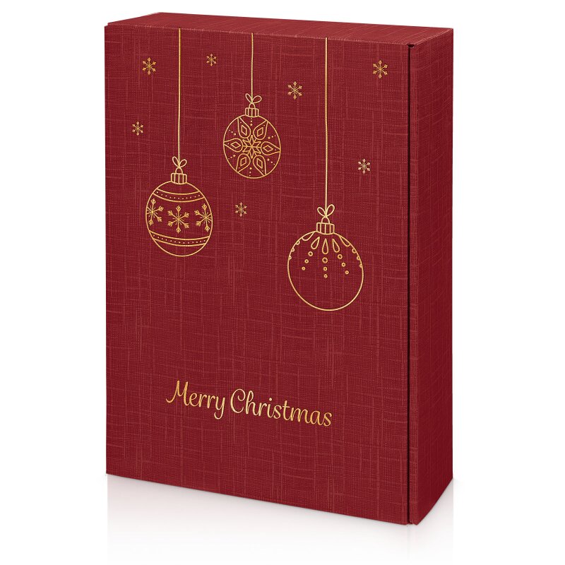 25 x Präsentkarton für 3 Flaschen 'Goldkugeln' 360 x 250 x 90 mm