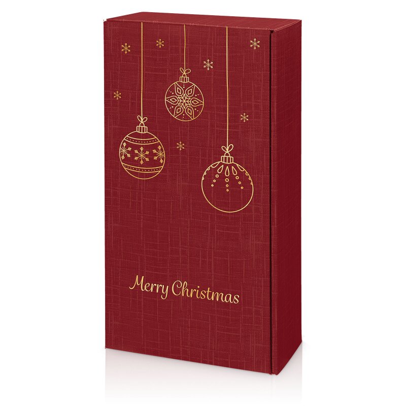 25 x Präsentkarton für 2 Flaschen'Goldkugeln' 360 x 180 x 90 mm