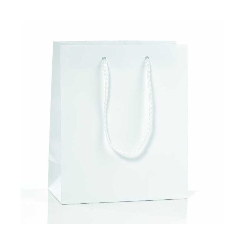 12 x Geschenktüte 'Mini' in weiß 160 x 80 x 190 mm