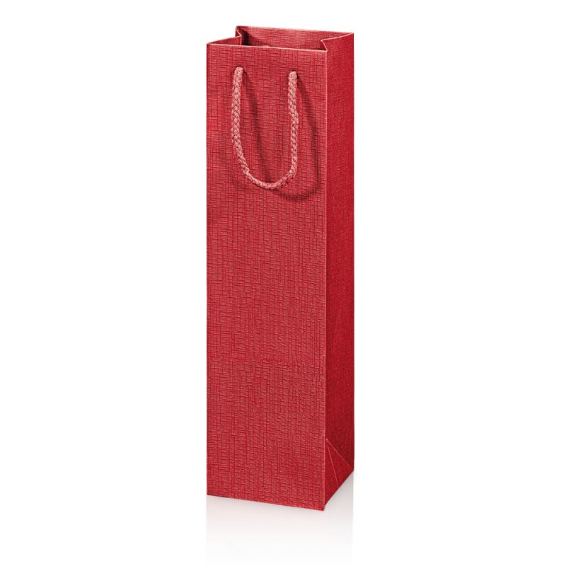 20 x Tragetasche 'Satina Rot' 1er, Strukturpapier