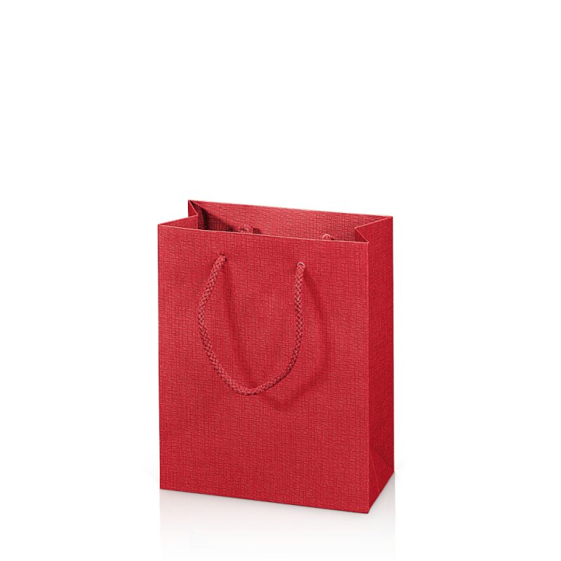 20 x Tragetasche 'Satina Rot' -S-, Strukturpapier (vormals BB)