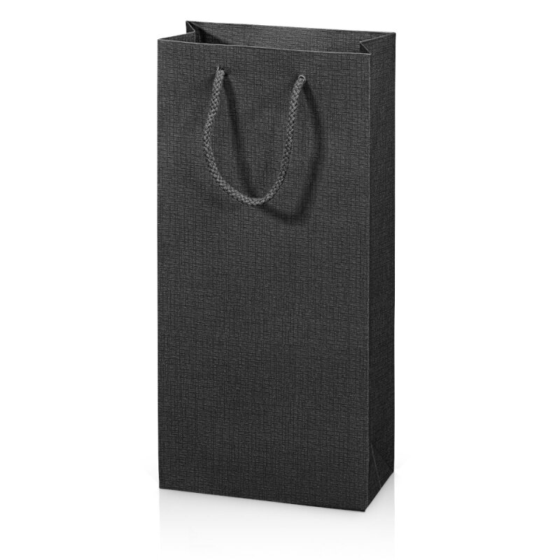 20 x Tragetasche 'Satina Schwarz' 2er, Strukturpapier