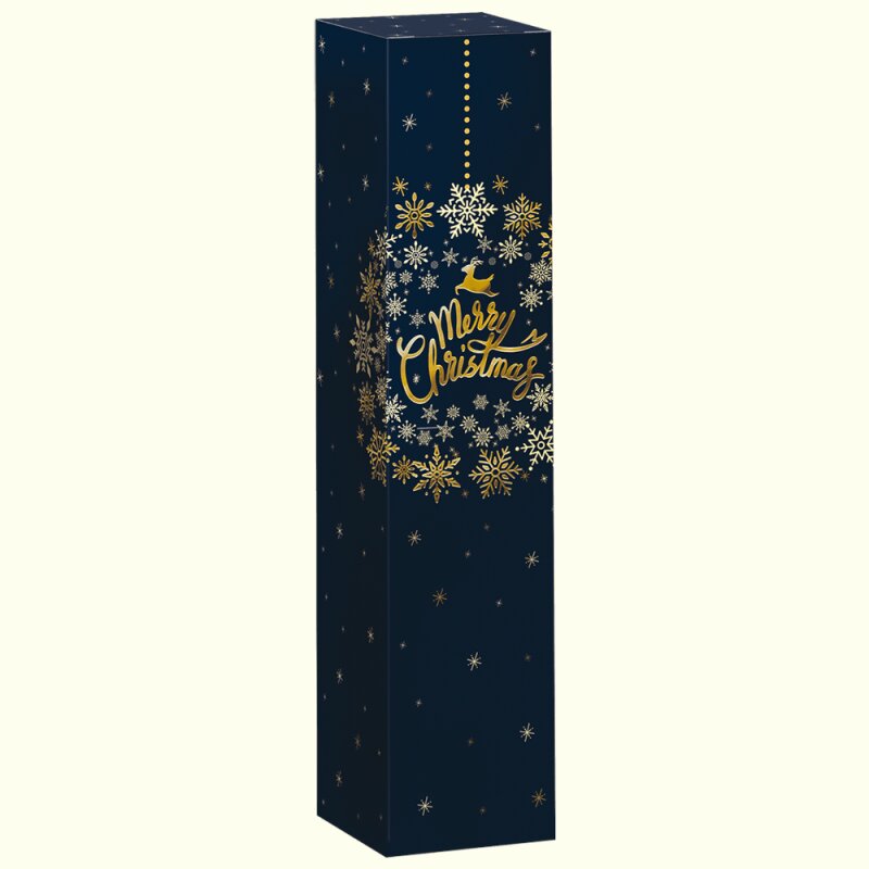 50 x Faltschachtel für 1 Flasche 'Christmas Ball' 77 x 77 x 363 mm