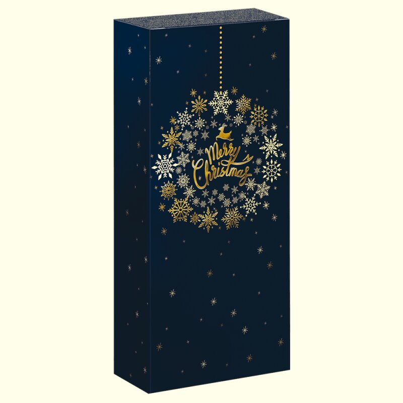 50 x Faltschachtel für 2 Flaschen 162 x 78 x 363 mm (Christmas Ball)