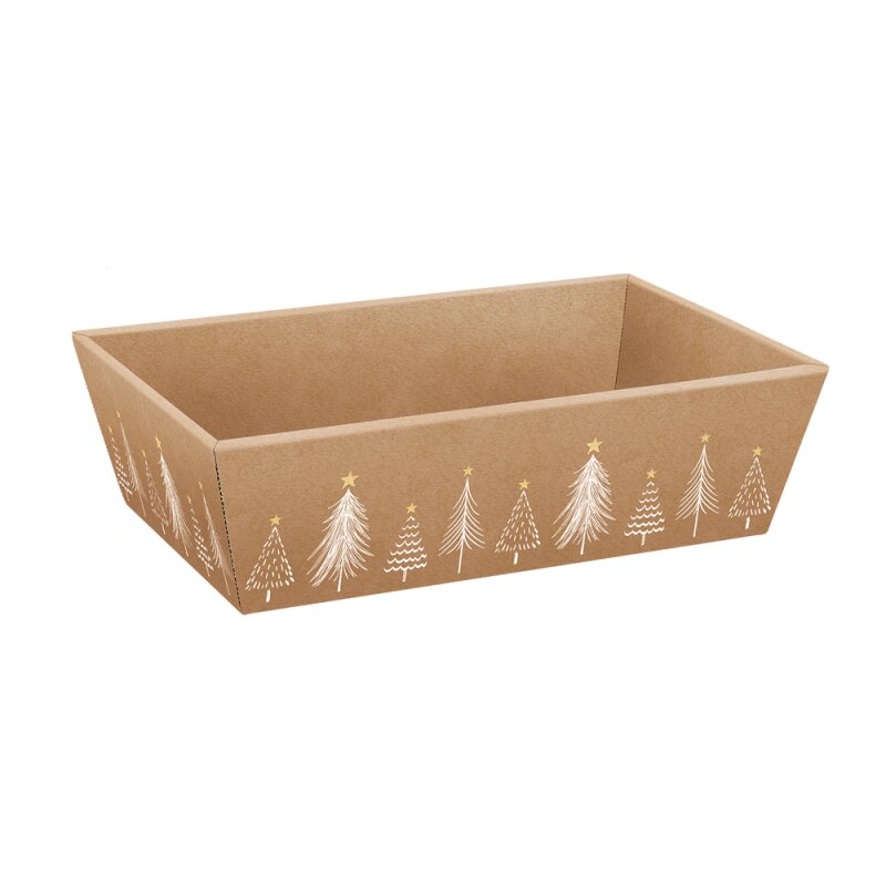 25 x Präsentkorb 4-eckig 'Modern Christmas' mittel 336 x 196 x 110 mm