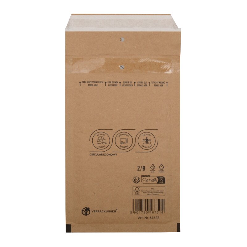 Luftpolsterversandtasche (braun) 2 / B 120 x 215 mm für DIN