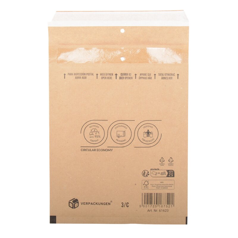 Luftpolsterversandtasche (braun) 3 / C 150 x 215 mm für DIN