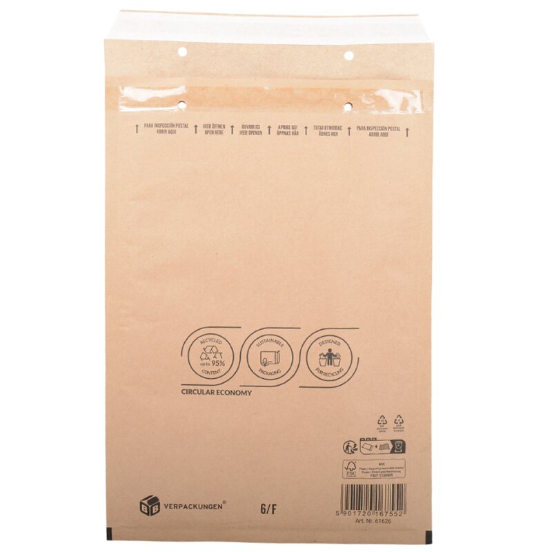 Luftpolsterversandtasche (braun) 6 / F 220 x 340 mm für DIN A4+