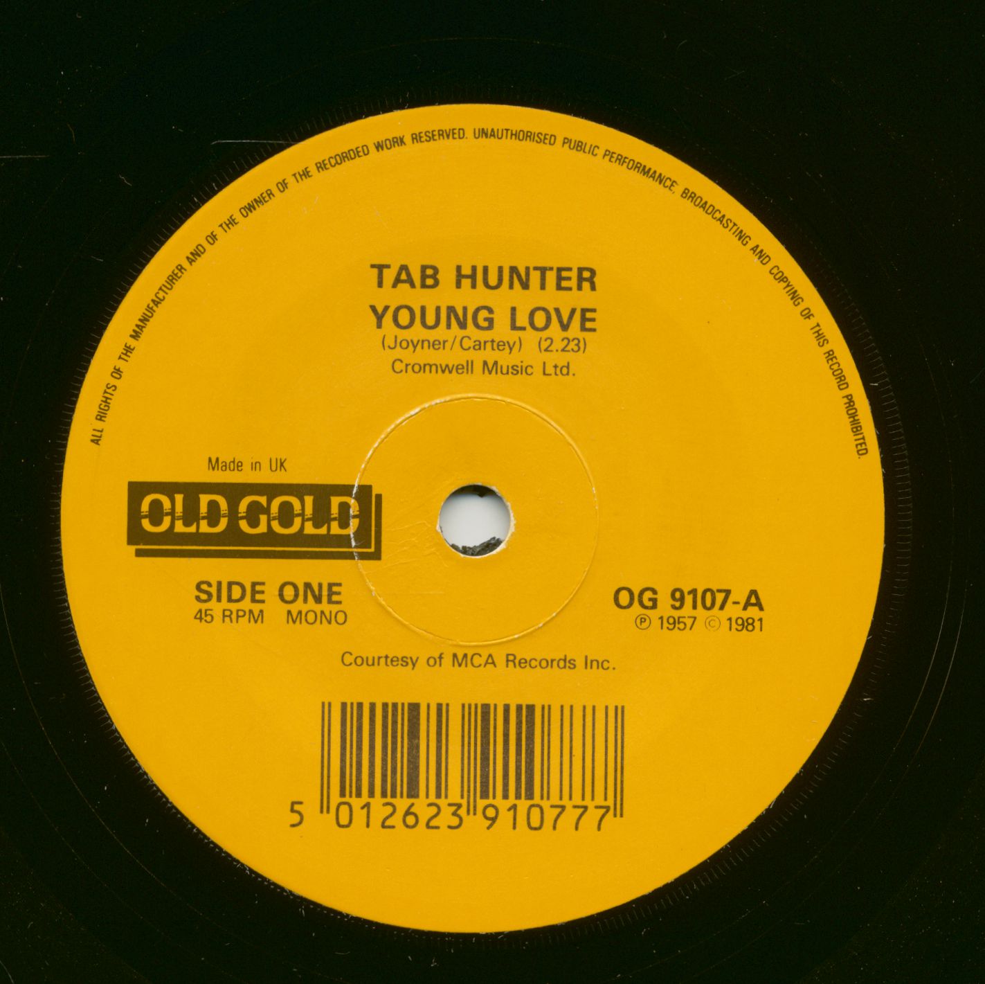 Hunter, Tab - Young Love - Red Sails In The Sunset (7inch, 45rpm, SC)
