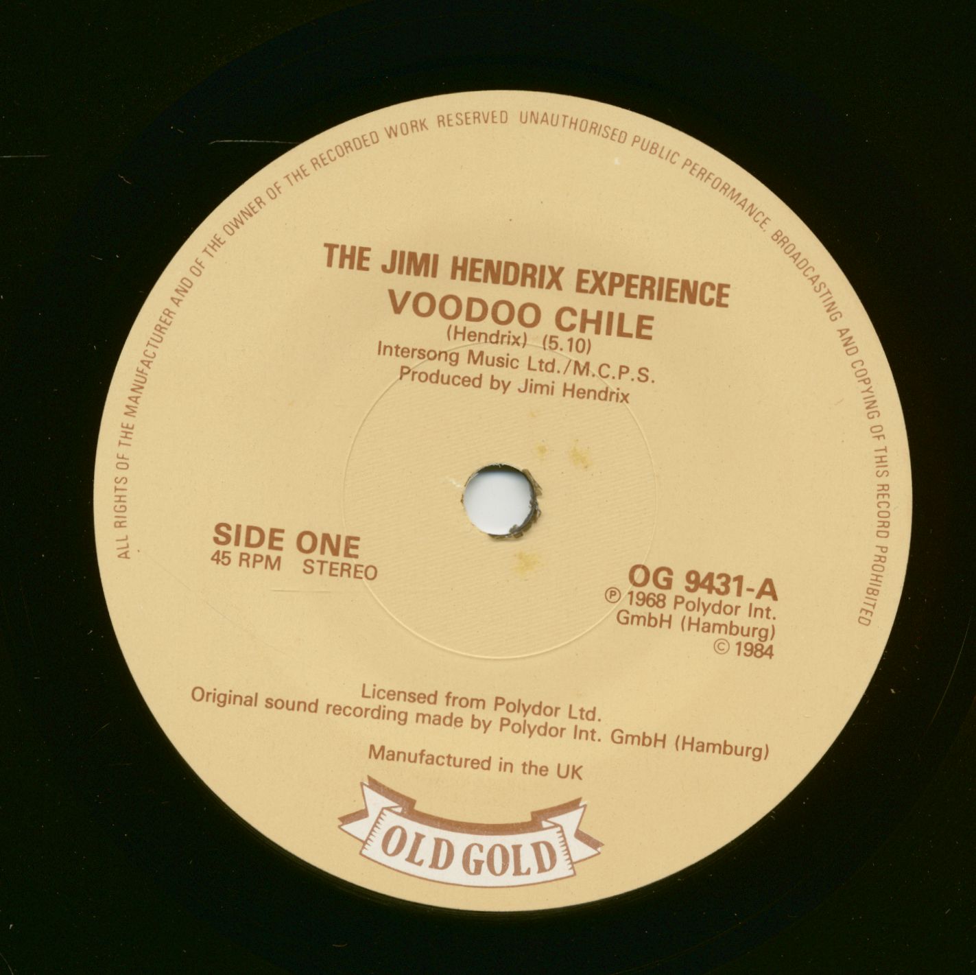 Hendrix Experience, Jimi - Voodoo Chile - Burning Of The Midnight Lamp (7inch, 45rpm,1