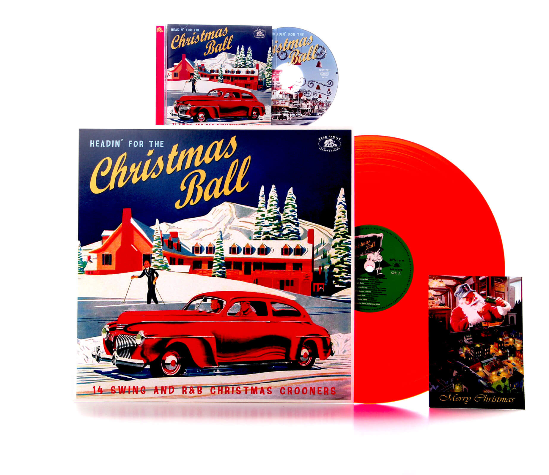 Various - Season's Greetings - Headin' For The Christmas - Bundle - (LP, Red Vinyl + CD)