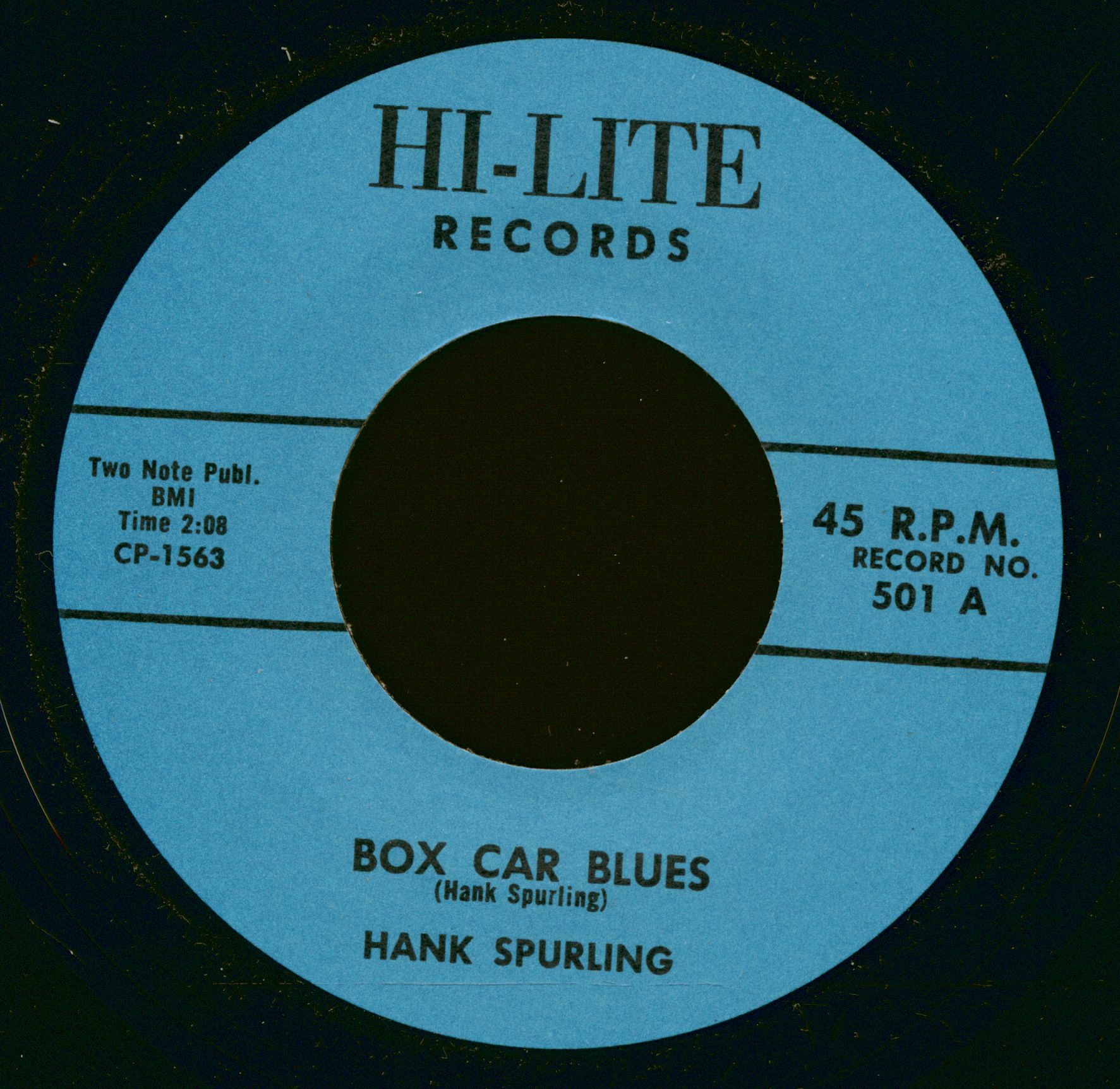 Spurling, Hank - Box Car Blues - I'm In Debt (7inch, 45rpm)