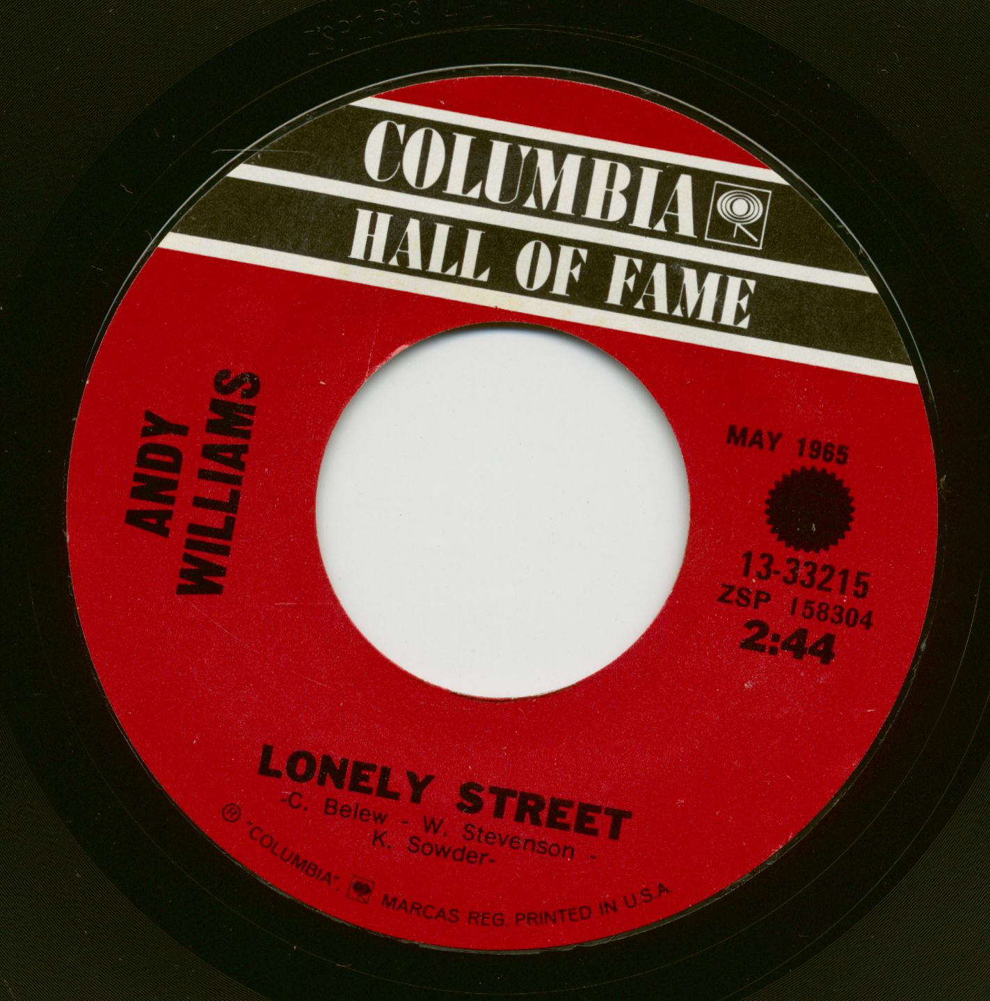 Williams, Andy - Lonely Street - Village Of St. Bernadette (7inch, 45rpm)