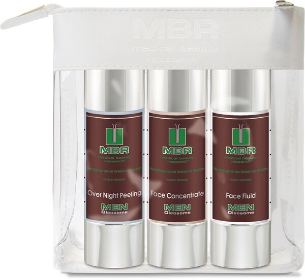 MBR Men Oleosome Travel Set = Over Night Peeling 50 ml + Face Concentrate 50 ml + Face Fluid 50 ml 3 Artikel im Set