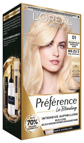L'Oréal Paris Préférence Le Blonding 01 Sehr sehr helles natürliches Blond Coloration 1Stk