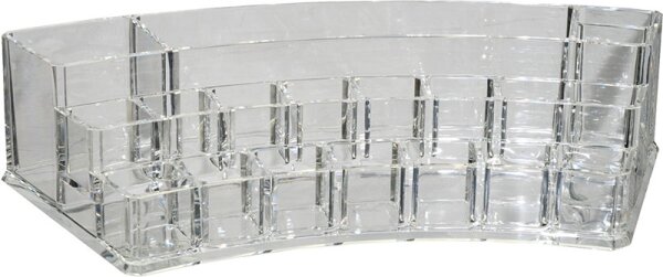 Fantasia Kosmetik-Organizer, Acryl, halbrund, leer, Maße: 28,2 x11,9 cm, Höhe 6,5 cm