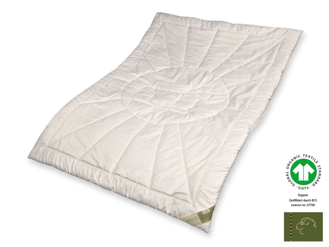 Bio-Schurwolle GOTS organic Duo-Warm Steppbett, 200 x 200 cm