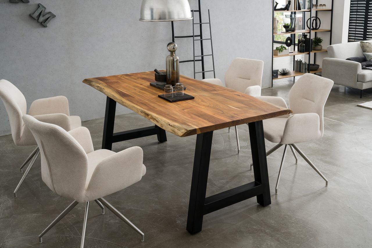 Esstisch Akazie, 140 x 80 cm A-Gestell