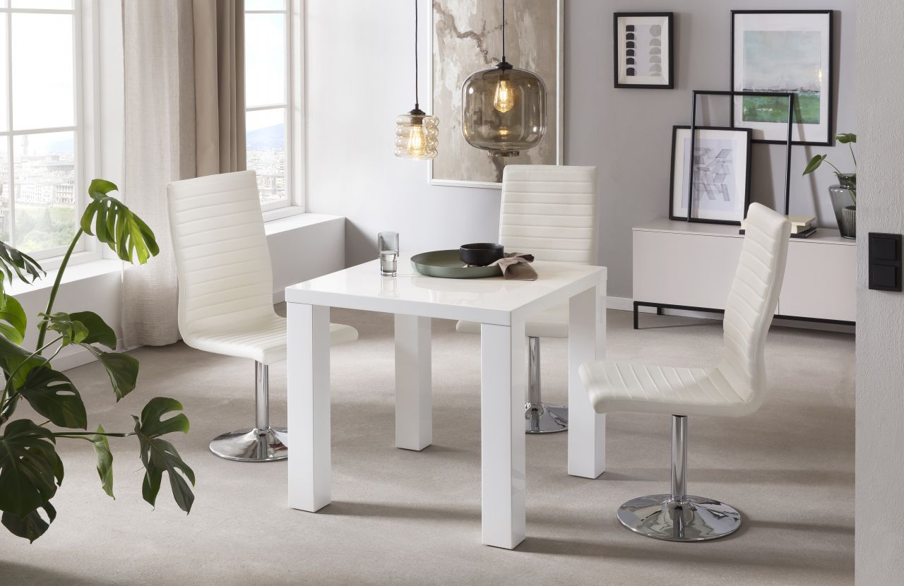 Esstisch Hochglanz Weiß, 120 x 80 cm