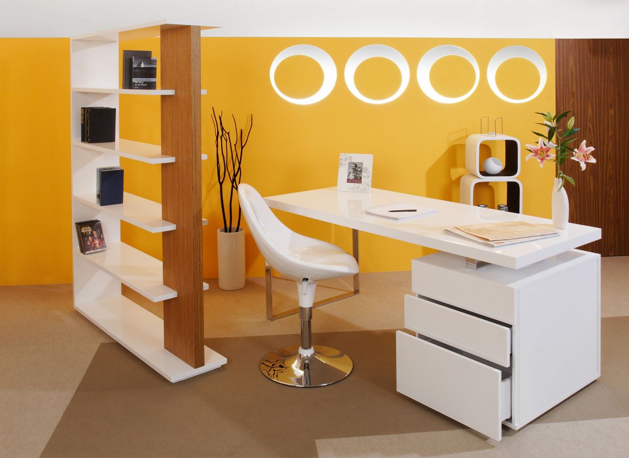 Schreibtisch Hochglanz weiß, 180 x 85 x 76 cm