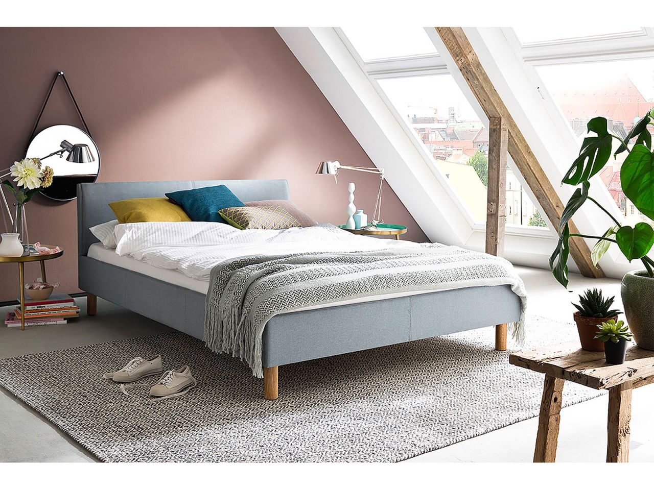 Lena, 120 x 200 cm  Stoff Hellgrau