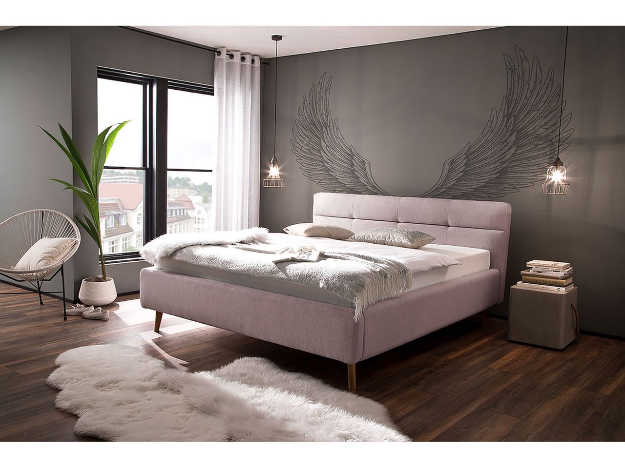 Lotte, 180 x 200 cm  Stoff Beige