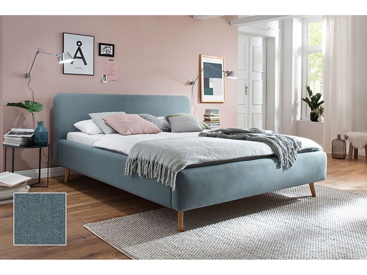 Mattis, 140 x 200 cm Stoff Anthrazit