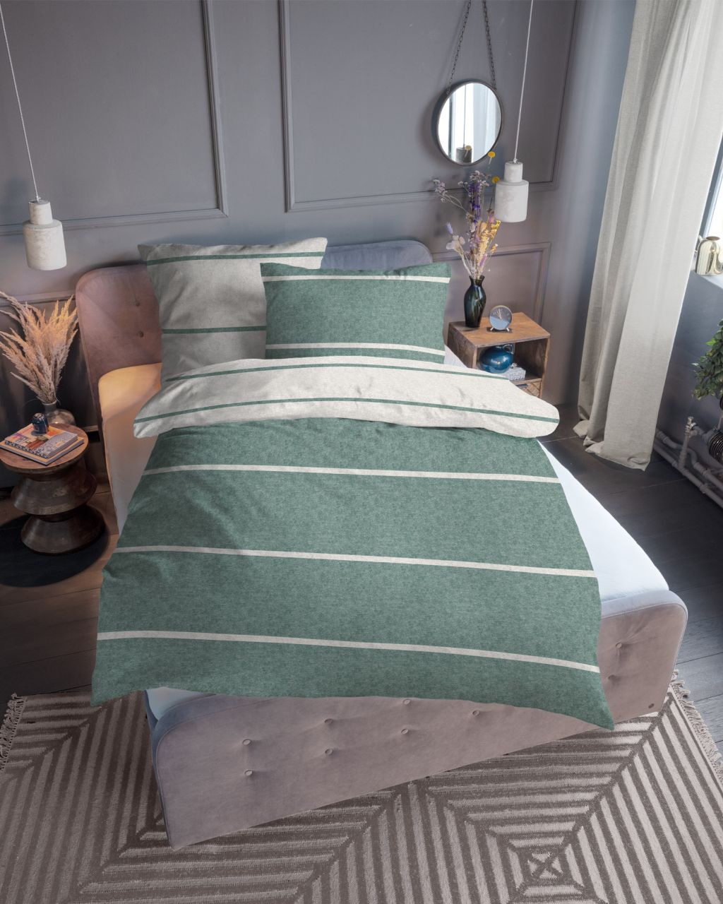 Pure Stripes 849971, 135 x 200 + 80 x 80 cm Mint