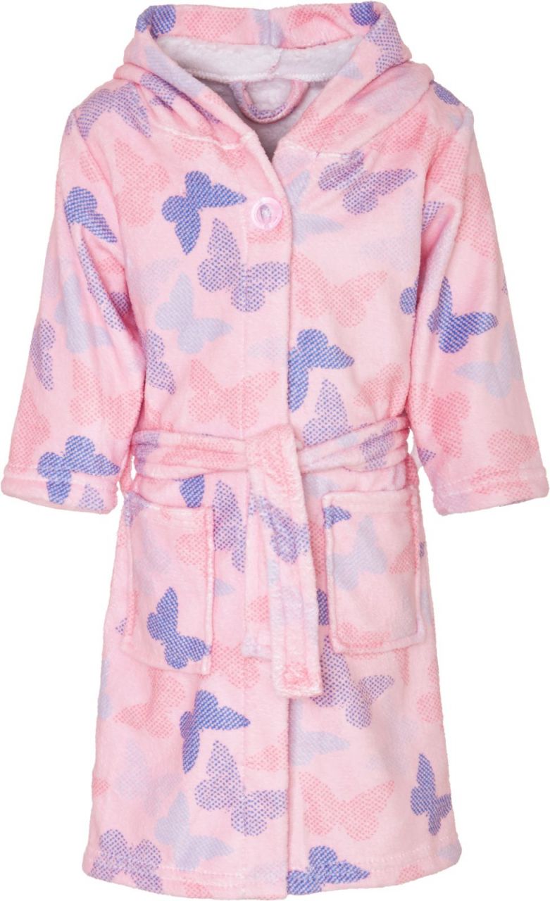 Fleece-Bademantel Schmetterlinge 340126, 122/128 Rosa