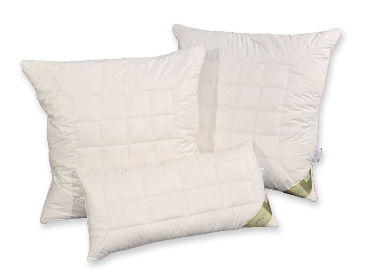 Bio-Cotton GOTS organic Kopfkissen mit Schurwollkugeln, 40 x 80 cm