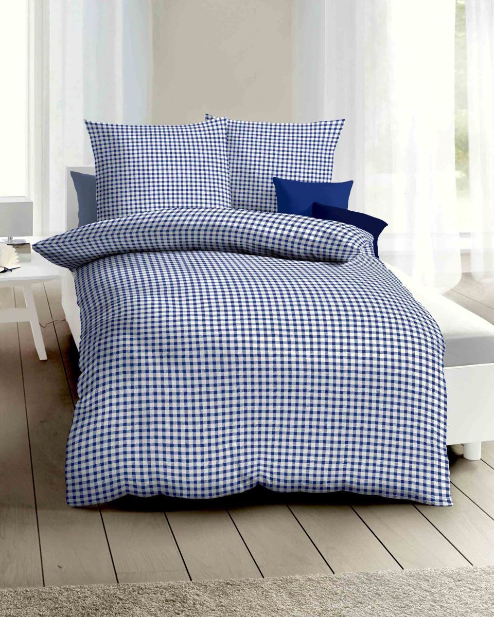 Vichy Karo 298, 135 x 200 + 80 x 80 cm Blau