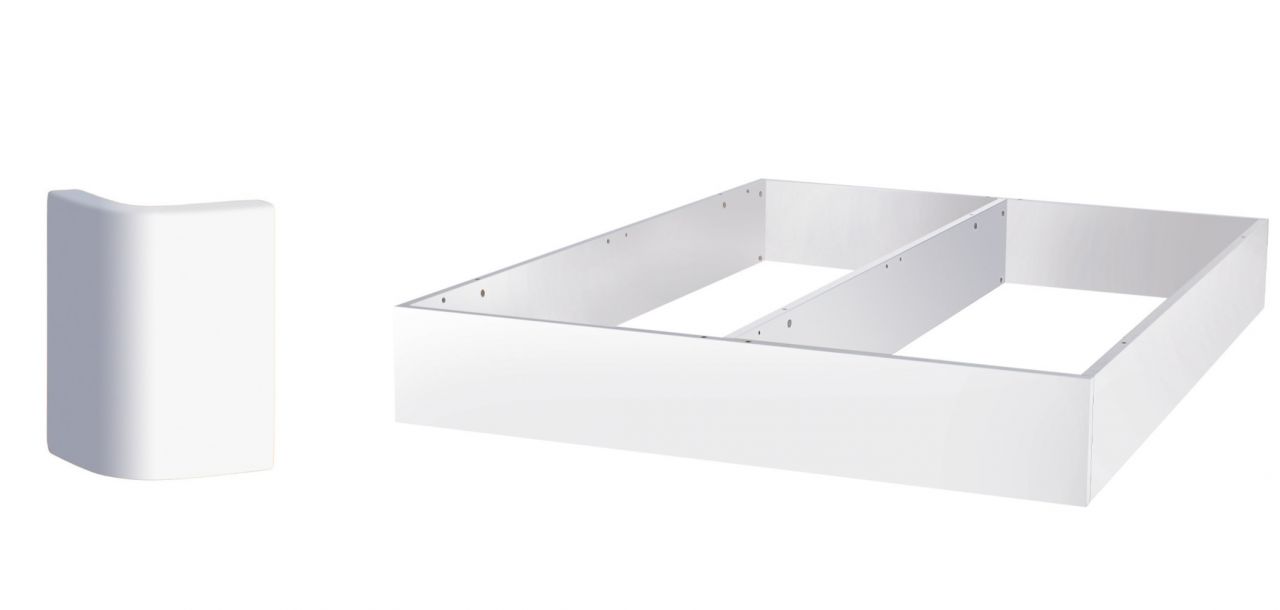 Fine-Line Practico-Ron Box 25 Weiß, 100 x 200 cm  Weiss deckend, lackiert Nussbaum, geölt