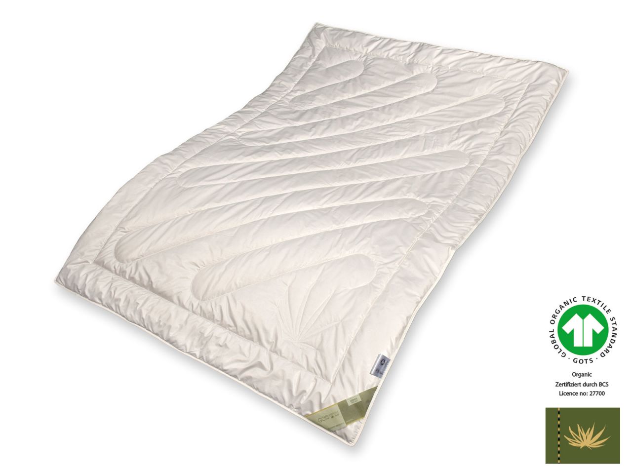 Bio-Hanf GOTS organic Leichtsteppbett, 200 x 200 cm