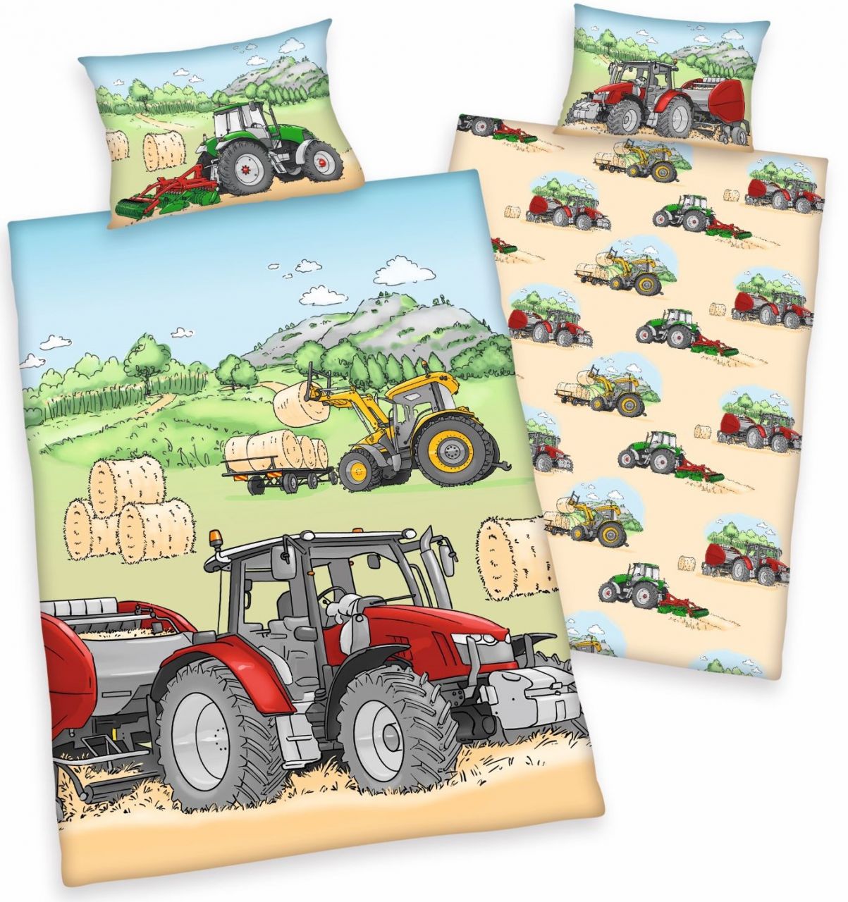 Traktor, Flanell, Made in Green, 100 x 135 cm,