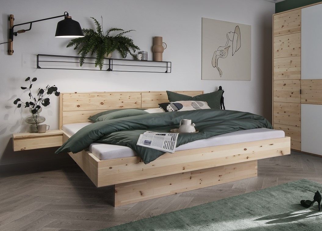 Massivholz-Bett Roseville Zirbe, 200 x 220 cm