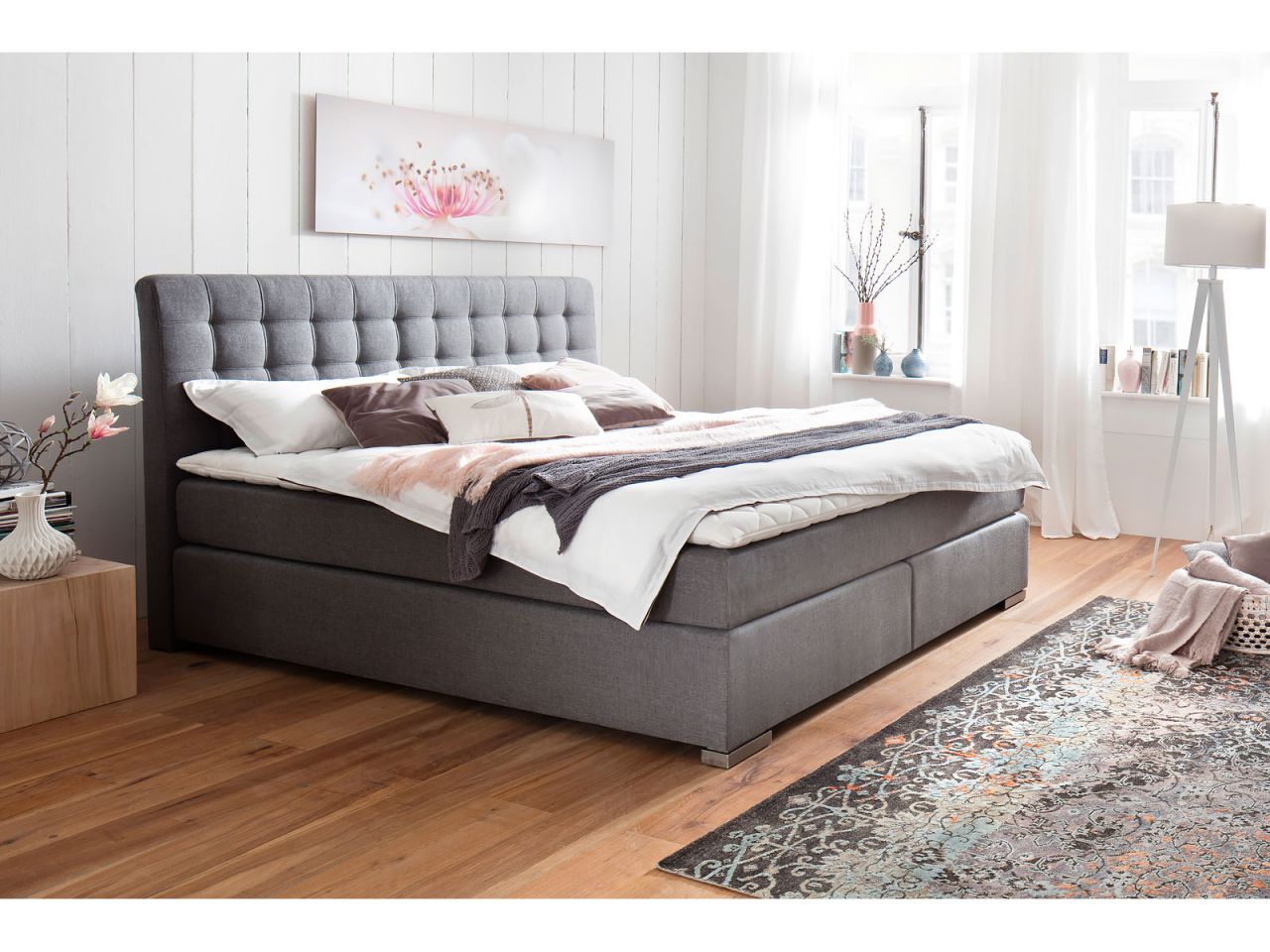 Lenno, 160 x 200 cm  H2 Stoff Hugo 95 Anthrazit