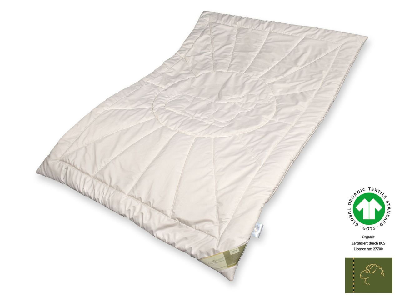 Bio-Schurwolle GOTS organic Duo-Leichtsteppbett, 200 x 200 cm