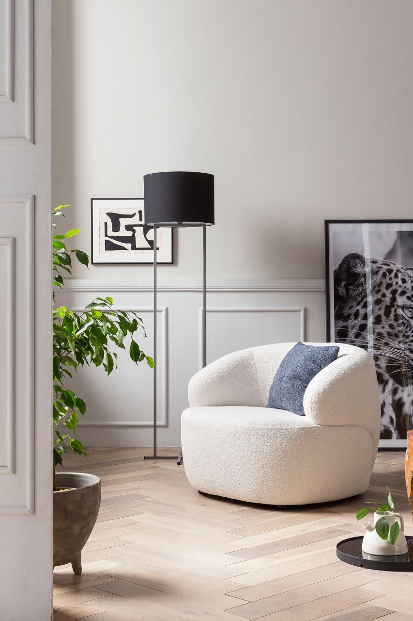 Sessel Bouclé Stoff Weiß 369203,