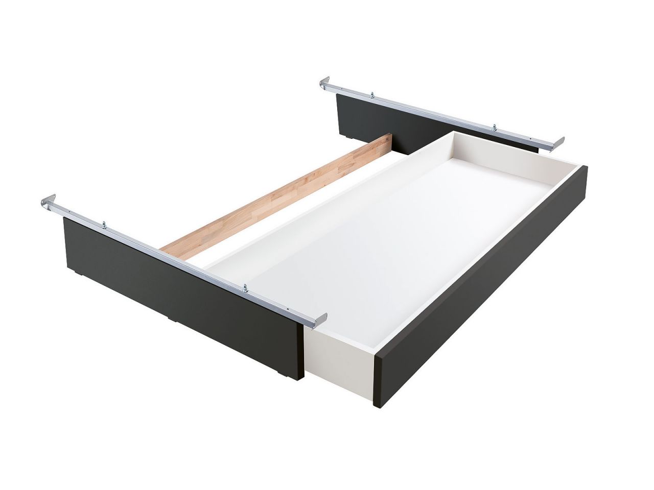 Factory-Line Lovie-Box, Buche anthracit deckend, lackiert 200 cm (2 Schubladen) Tip-On