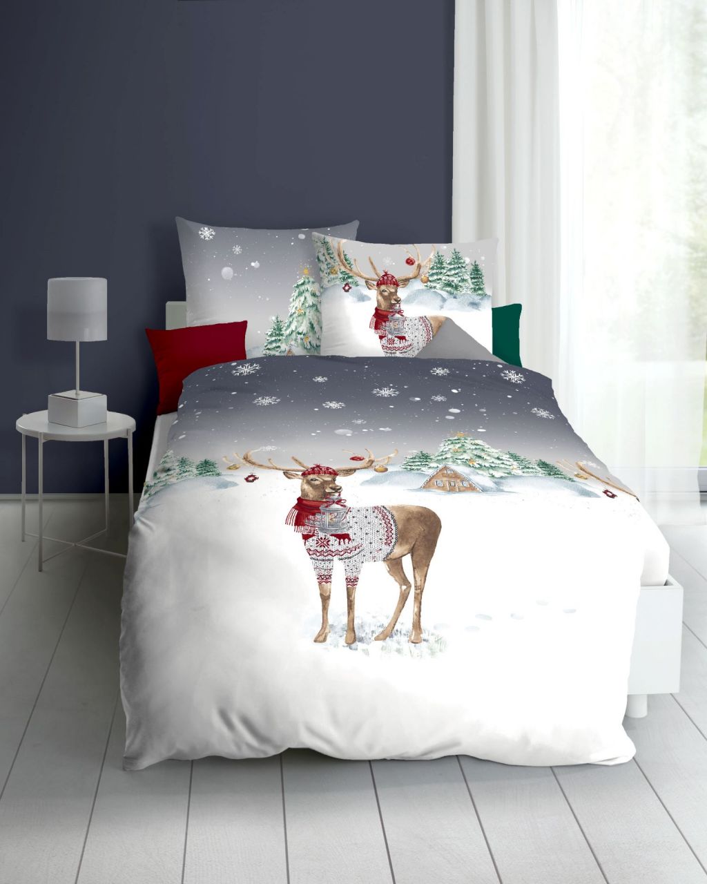 Kaeppel Feinbiber Bettwäsche 'Weihnachtshirsch',